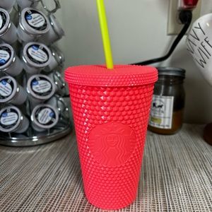 Grande Starbucks Tumbler Coral Bright Pink